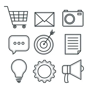 Hand drawn objects design Stock Illustration