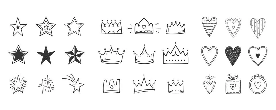 Hand Drawn Objects 스톡 일러스트