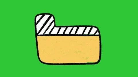 Hand-Drawn Office Folder Archive Animation on Green Screen | Minimalist 2D File  Stock Footage 332614871
