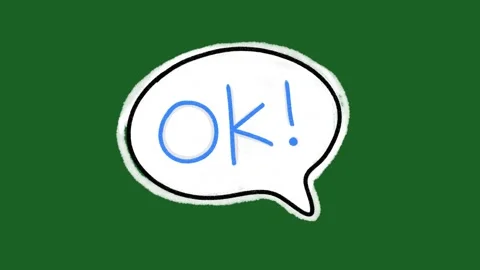 Hand-Drawn OK Text Speech Bubble Animation | White Comic Dialog Box 2D Animation Vidéo 332127446