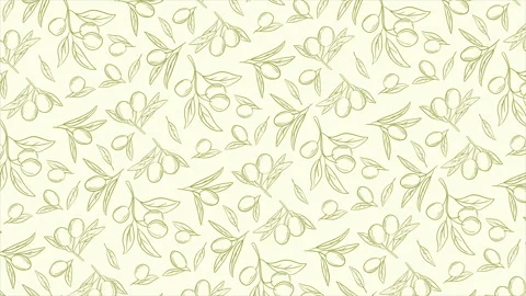 Hand drawn olives background on a seamless loop Stock Footage 309862116