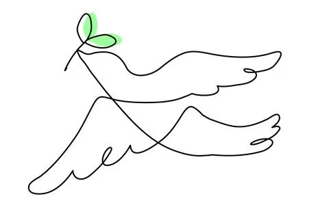 Hand-Drawn One-Line Dove for Peace Symbol Illustration Illustrazione stock