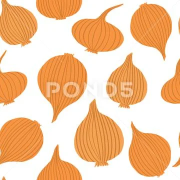 Premium Vector | Hand drawn onion bulb seamless pattern onion in doodle  style endless wallpaper