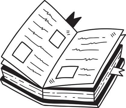 Hand Drawn open book illustration Stock Illustration