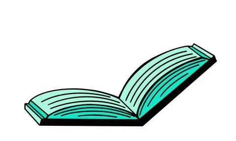 Hand drawn open book isolated vector Stock Illustration