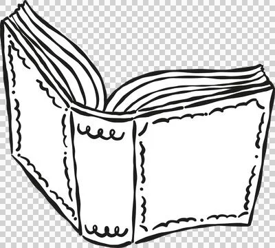 Hand drawn an Open Book Outline Illustration Stock Illustration