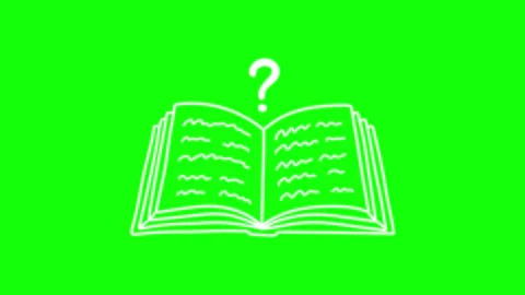 Hand-drawn open book with question mark animation, seamless loop. Stock Footage 338411492