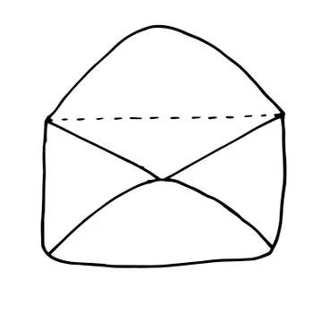 Hand drawn Open envelope icon isolated on a white background. Sketch of envelope Stock Illustration
