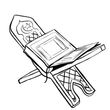 Hand drawn Open Quran-Vector Illustration Stock Illustration