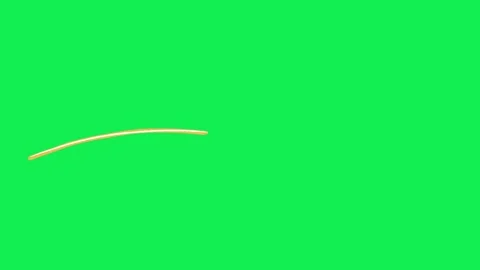 Hand Drawn Orange Chalk Textured Curved Stroke Overlay on Green Screen Stockbeeldmateriaal 336104355