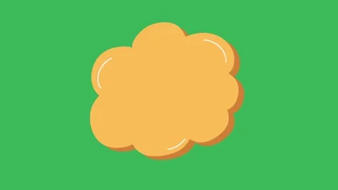 Hand drawn orange cloud thought bubble with a playful speech balloon pop animati Stock Footage 333046256