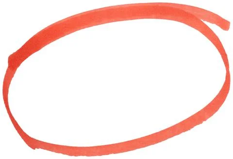 Hand drawn orange marker circle sketch, abstract ink oval stroke for highli.. Stock Photos