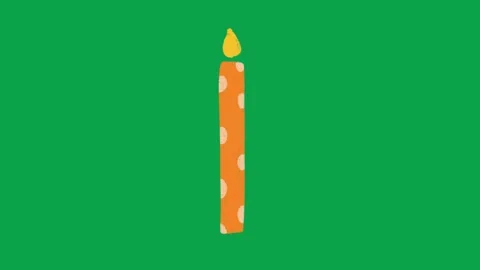 Hand Drawn Orange Polka Dot Candle Green Screen Motion Graphic Effect Stock Footage 344049335