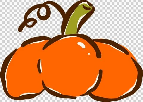 Hand drawn of Orange Pumpkin Stock Illustration
