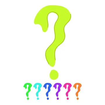 Hand drawn orange question mark symbol on white background graphic Illustrazione stock