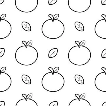 Hand drawn orange seamless pattern Stock Illustration