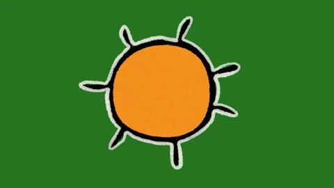 Hand-Drawn Orange Sun Animation | Summer Heat 2D Hand-Drawn Weather Motion  스톡 동영상 332127372