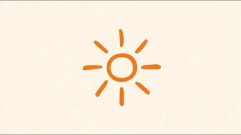 Hand drawn orange sun pulsing and rotating seamless loop digital animation .. Stockbeeldmateriaal 339791617