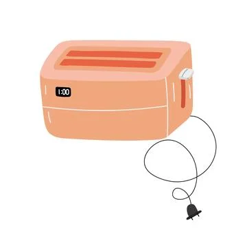 Hand drawn orange toaster. Vector illustration Stock Illustration