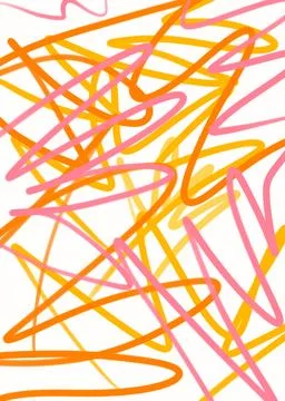 Hand drawn orange yellow cheerful optimistic abstract Illustrazione stock
