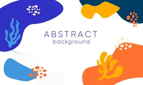 Hand drawn organic cut out shapes by henri matisse style. abstract background Stock Illustration