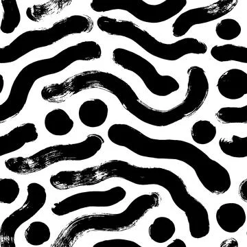 Hand drawn organic shapes vector seamless pattern. Stock Illustration