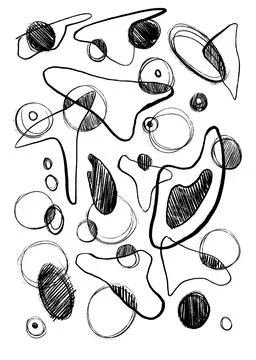 Hand-drawn original pencil pattern background elements and shapes Stock Illustration