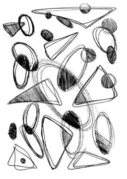 Hand-drawn original pencil pattern background elements and shapes Stock Illustration