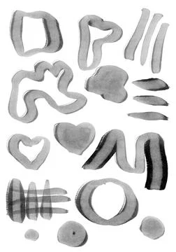 Hand-drawn original pencil pattern background elements and shapes Stock Illustration