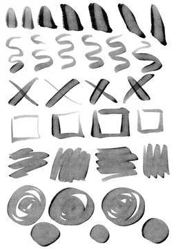 Hand-drawn original pencil pattern background elements and shapes Stock Illustration
