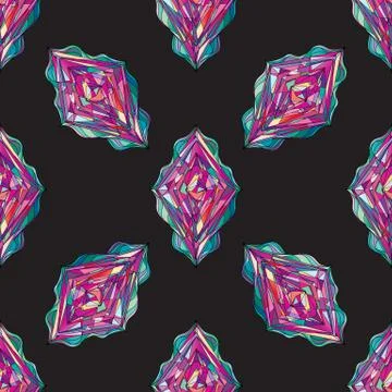 Hand drawn ornament pattern. Vector geometric tracery seamless background. Stock Illustration