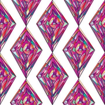 Hand drawn ornament pattern. Vector geometric tracery seamless background. Stock Illustration