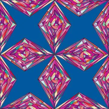 Hand drawn ornament pattern. Vector geometric tracery seamless background. Stock Illustration