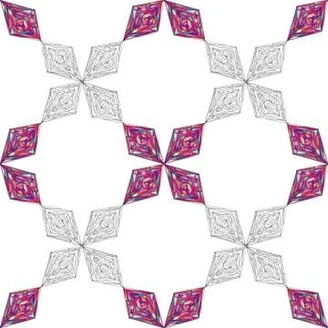 Hand drawn ornament pattern. Vector geometric tracery seamless background. Stock Illustration