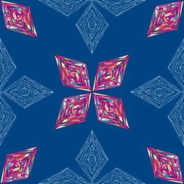 Hand drawn ornament pattern. Vector geometric tracery seamless background. Stock Illustration