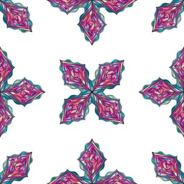 Hand drawn ornament pattern. Vector geometric tracery seamless background. Stock Illustration
