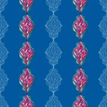 Hand drawn ornament pattern. Vector geometric tracery seamless background. Stock Illustration