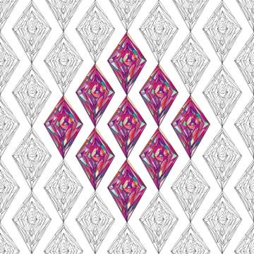 Hand drawn ornament pattern. Vector geometric tracery seamless background. Stock Illustration
