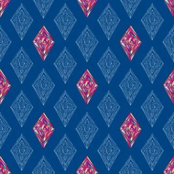 Hand drawn ornament pattern. Vector geometric tracery seamless background Stock Illustration