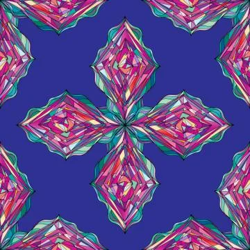 Hand drawn ornament pattern. Vector geometric tracery seamless background イラスト素材