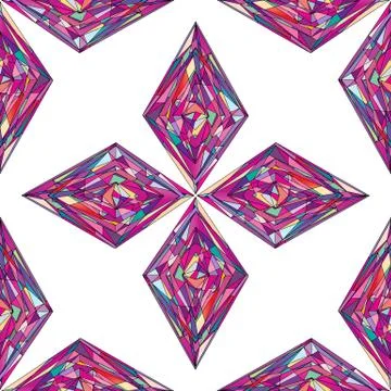 Hand drawn ornament pattern. Vector geometric tracery seamless background Stock Illustration