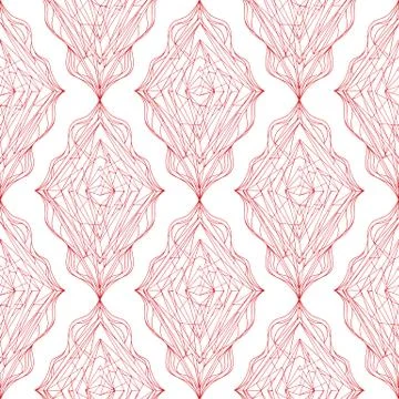 Hand drawn ornament pattern. Vector geometric tracery seamless background Stock Illustration