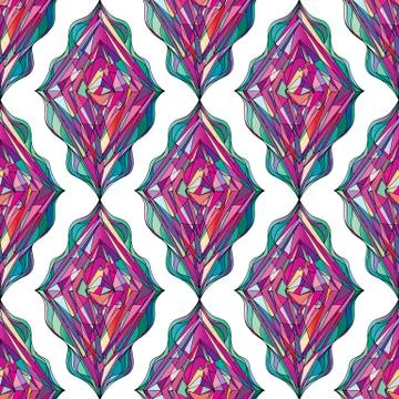 Hand drawn ornament pattern. Vector geometric tracery seamless background Stock Illustration