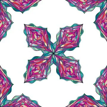 Hand drawn ornament pattern. Vector geometric tracery seamless background Stock Illustration