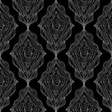 Hand drawn ornament pattern. Vector geometric tracery seamless background Stock Illustration