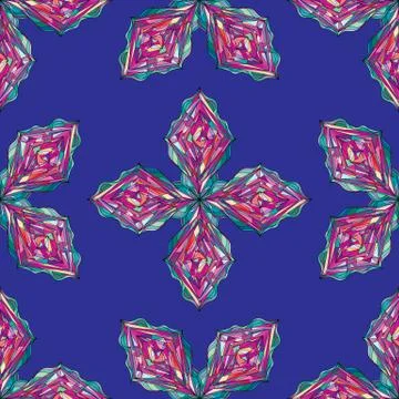 Hand drawn ornament pattern. Vector geometric tracery seamless background 스톡 일러스트