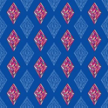 Hand drawn ornament pattern. Vector geometric tracery seamless background Stock Illustration