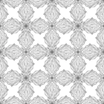 Hand drawn ornament pattern. Vector geometric tracery seamless background Stock Illustration