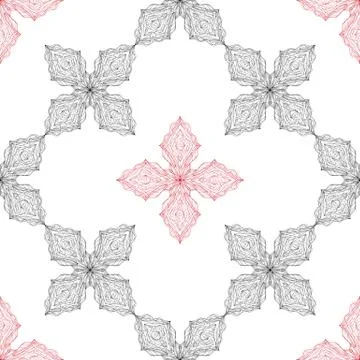 Hand drawn ornament pattern. Vector geometric tracery seamless background Stock Illustration