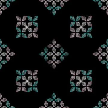 Hand drawn ornament pattern. Vector geometric tracery seamless background Stock Illustration